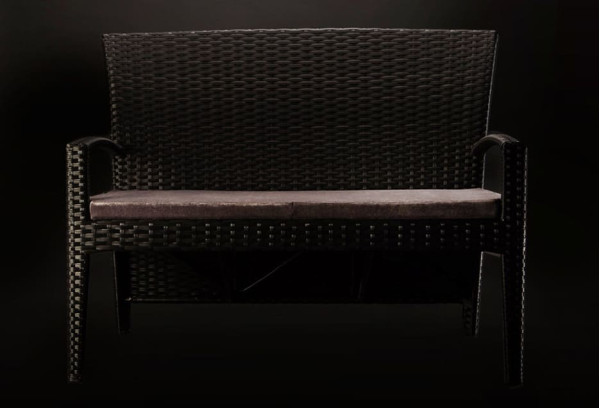 Диван из ротанга Pradex Калифорния двухместный Черный-1