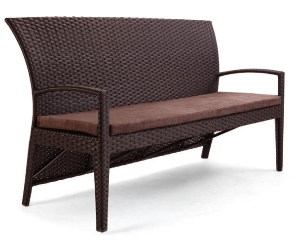 Диван из ротанга Pradex Калифорния трехместный Коричневый-0