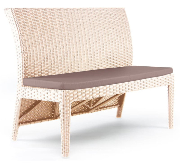 Диван из ротанга Pradex Калифорния без подлокотников Бежевый-0