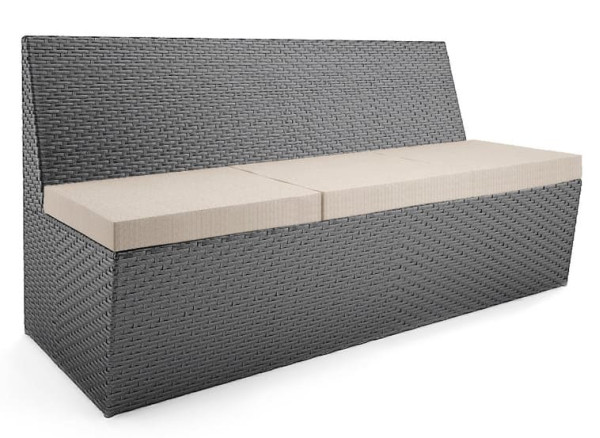 Диван із ротанга Pradex Капрі тримісний Сірий-0