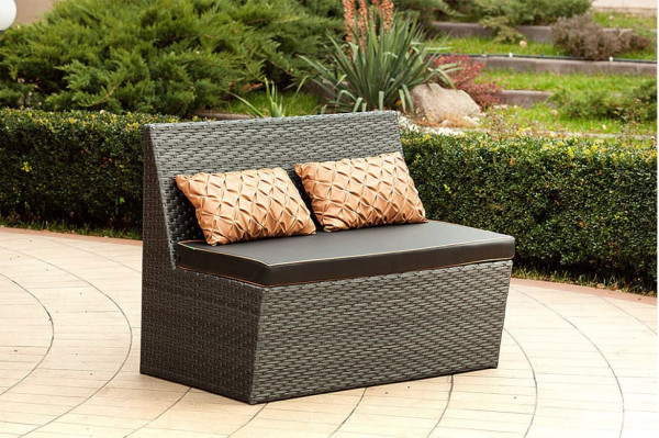 Диван из ротанга Pradex Капри двухместный Серый-2