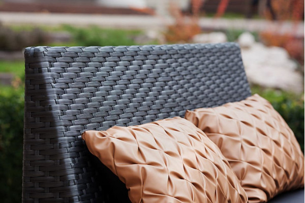 Диван із ротанга Pradex Капрі двомісний Чорний-2