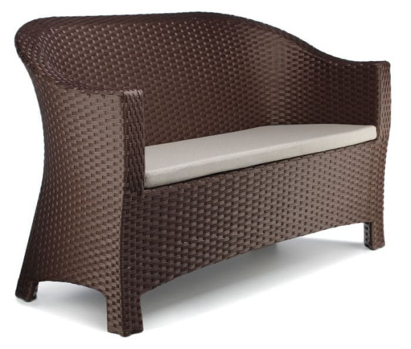 Диван из ротанга Pradex Комфорт двухместный Темно-коричневый-0