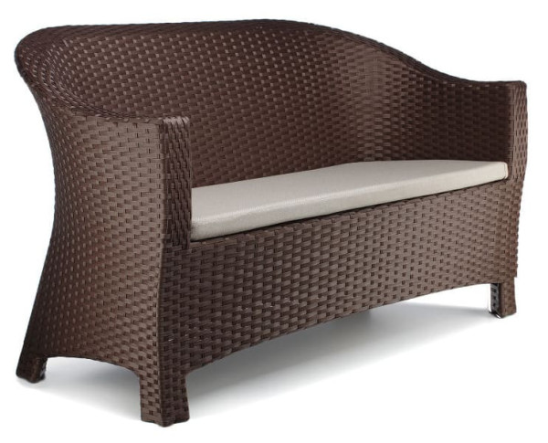 Диван из ротанга Pradex Комфорт трехместный Темно-коричневый-0