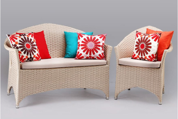 Диван з ротанга Pradex Марокко двомісний Бежевий-2