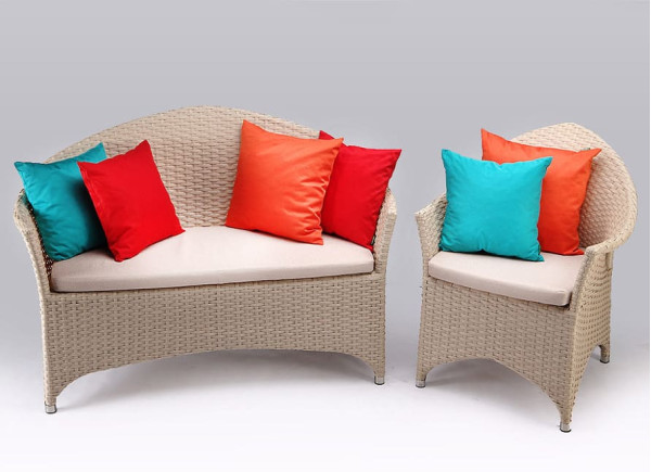 Диван з ротанга Pradex Марокко двомісний Бежевий-3