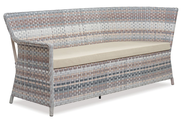 Диван из ротанга Pradex Марсель трехместный радиусный Бежевый-0