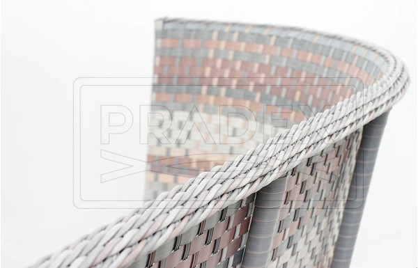 Диван из ротанга Pradex Марсель трехместный радиусный Бежевый-2