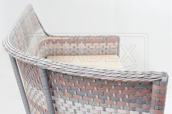 Диван из ротанга Pradex Марсель трехместный радиусный Бежевый-3
