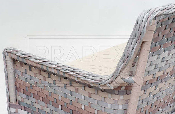 Диван з ротанга Pradex Марсель тримісний з 1 підлокітником Бежевий-4