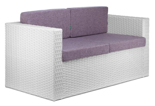 Диван із ротанга Pradex Мартін двомісний Білий-0