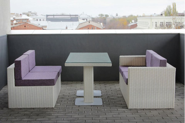 Диван із ротанга Pradex Мартін двомісний Білий-1