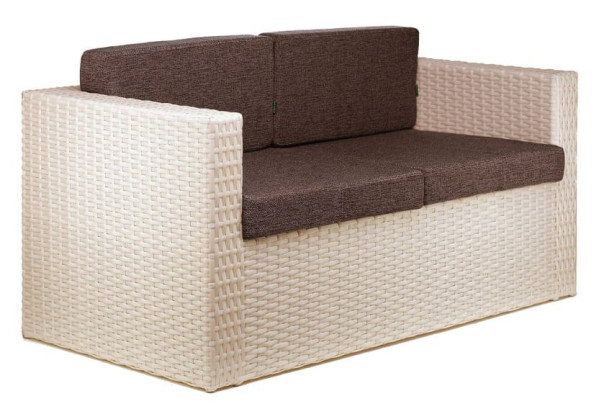 Диван из ротанга Pradex Мартин двухместный Бежевый-0