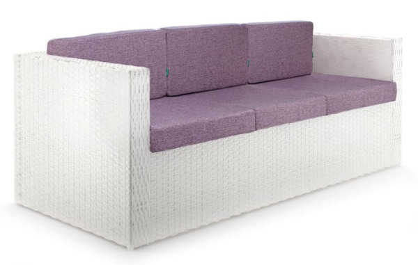 Диван із ротанга Pradex Мартін тримісний Білий-0