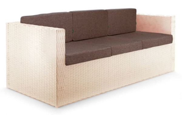 Диван із ротанга Pradex Мартін тримісний Бежевий-0