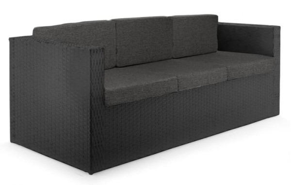 Диван із ротанга Pradex Мартін тримісний Чорний-0