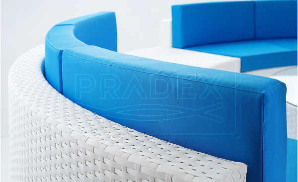 Диван из ротанга Pradex Мартин радиусный Белый-4