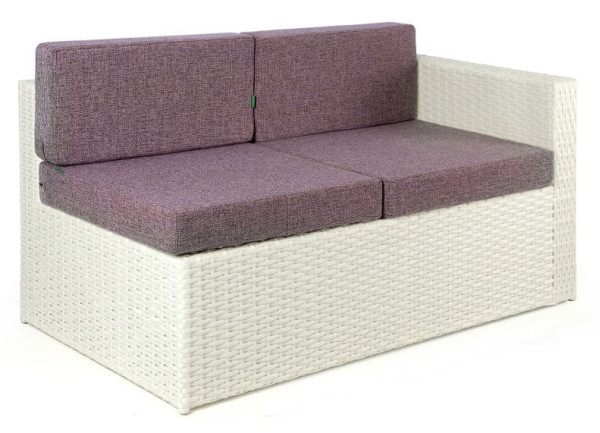 Диван із ротанга Pradex Мартін з одним підлокітником Білий-0