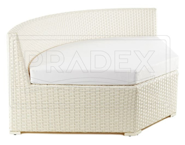 Диван из ротанга Pradex Оазис радиусный Белый-1