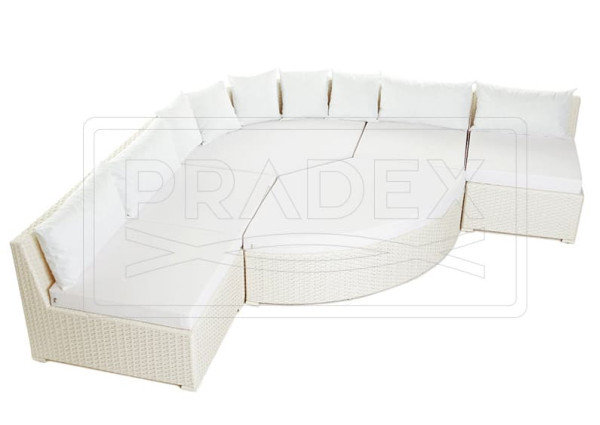 Диван из ротанга Pradex Оазис радиусный Белый-2