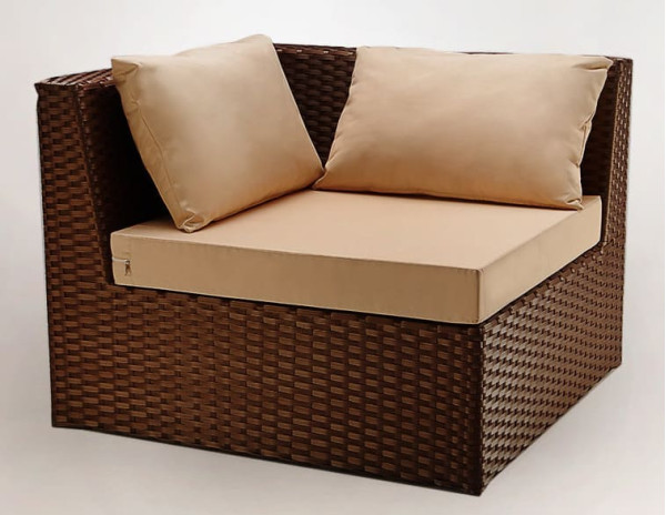 Диван із ротанга Pradex Оазис кутовий Темно-коричневий-3