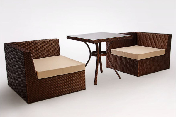 Диван із ротанга Pradex Оазис кутовий Темно-коричневий-2