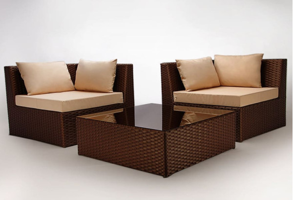 Диван із ротанга Pradex Оазис кутовий Темно-коричневий-5