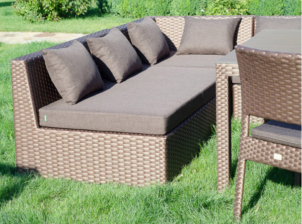 Диван із ротанга Pradex Оазис кутовий Бежевий-1