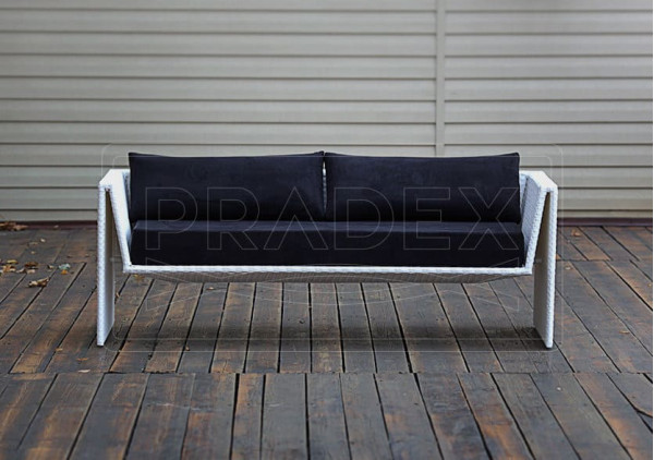 Диван из ротанга Pradex Оригами трехместный Белый-1