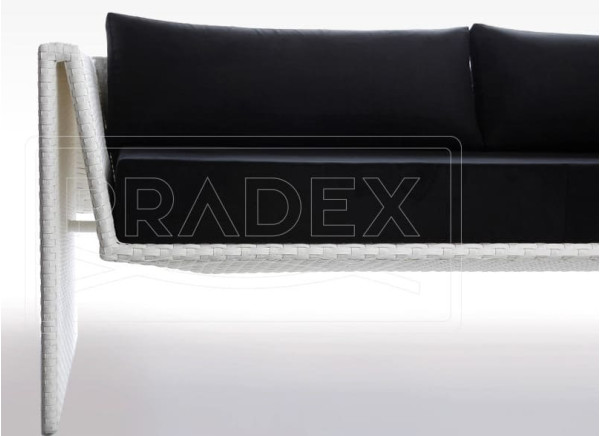 Диван из ротанга Pradex Оригами трехместный Белый-3
