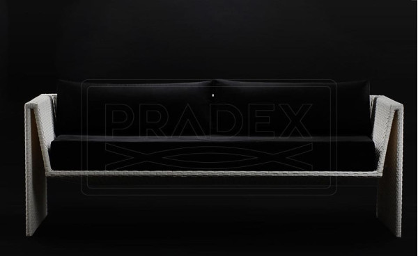 Диван из ротанга Pradex Оригами трехместный Белый-4