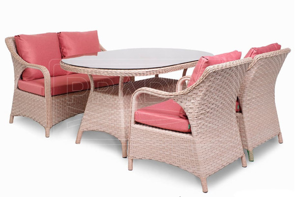 Диван з ротанга Pradex Осмо двомісний Бежевий-3