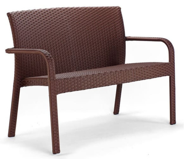 Диван из ротанга Pradex Палермо двухместный Темно-коричневый-0