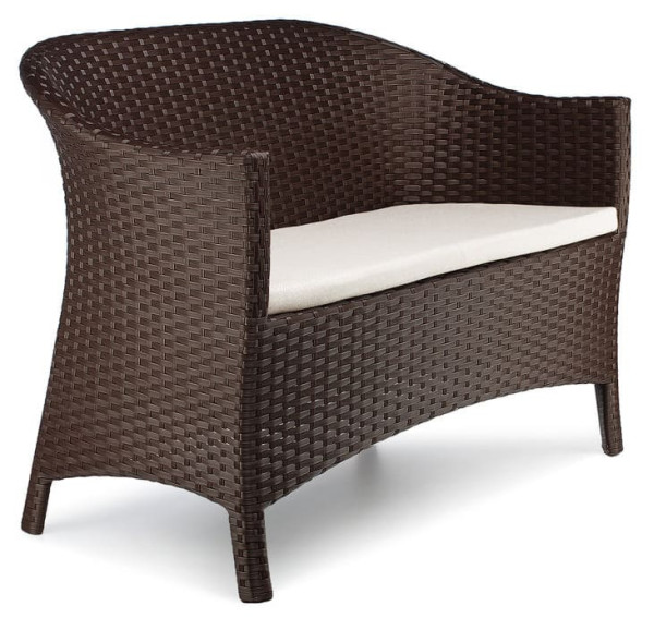 Диван из ротанга Pradex Парадиз двухместный Темно-коричневый-0