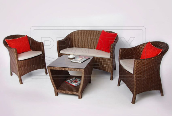 Диван из ротанга Pradex Парадиз двухместный Темно-коричневый-2