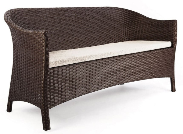 Диван из ротанга Pradex Парадиз трехместный Темно-коричневый-0
