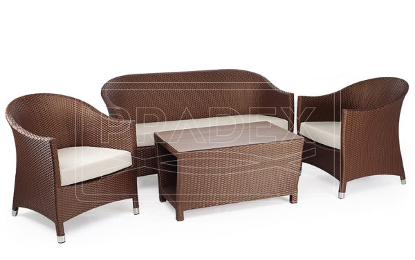 Диван із ротанга Pradex Парадіз Лаунж двомісний Коричневий-1