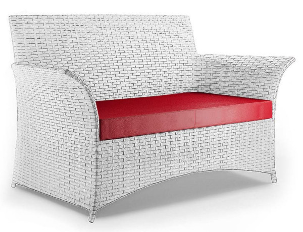 Диван из ротанга Pradex Патио двухместный Белый-0