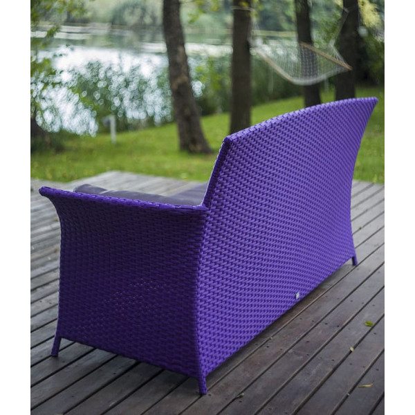 Диван из ротанга Pradex Патио трехместный Фиолетовый-1