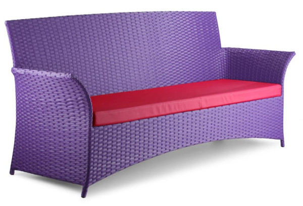 Диван из ротанга Pradex Патио трехместный Фиолетовый-0