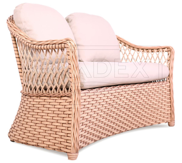 Диван з ротанга Pradex Прованс двомісний Бежевий-2