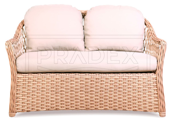 Диван з ротанга Pradex Прованс двомісний Бежевий-1