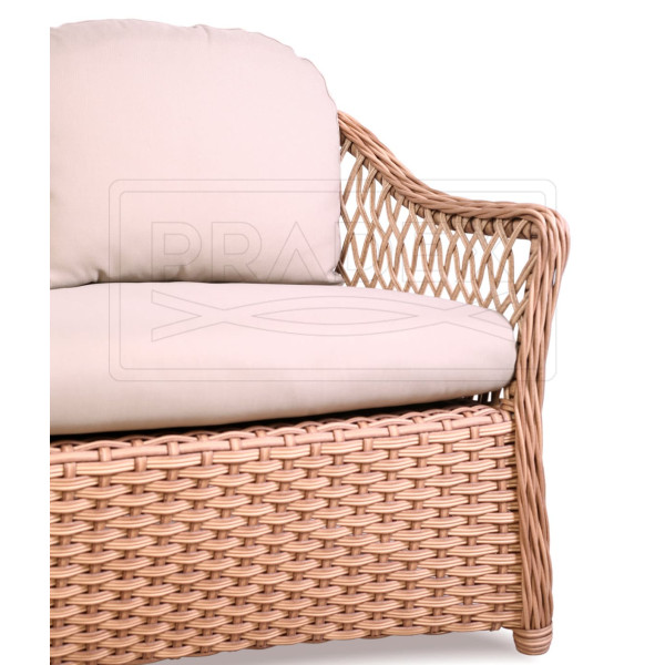 Диван з ротанга Pradex Прованс двомісний Бежевий-3