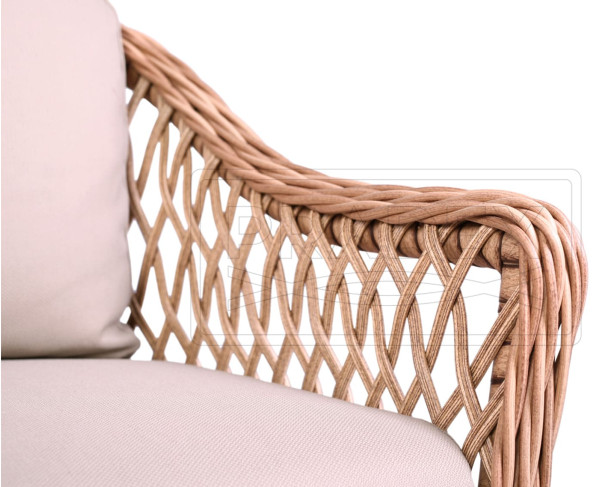 Диван з ротанга Pradex Прованс двомісний Бежевий-4