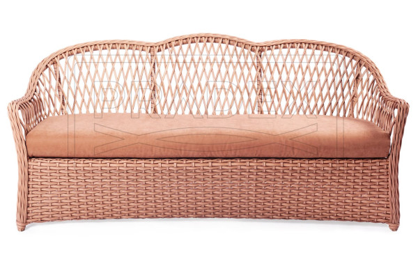 Диван з ротанга Pradex Прованс тримісний Бежевий-3