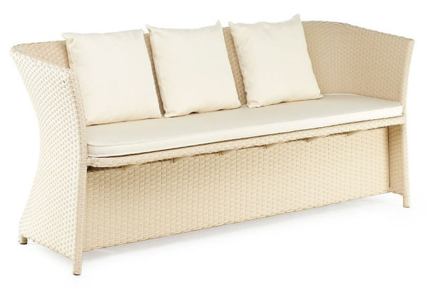 Диван з ротанга Pradex Релакс тримісний Бежевий-0