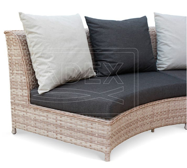 Диван із ротанга Pradex Сієста радіусний Бежевий-4