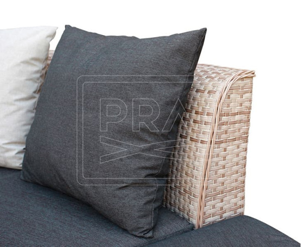 Диван із ротанга Pradex Сієста радіусний Бежевий-5