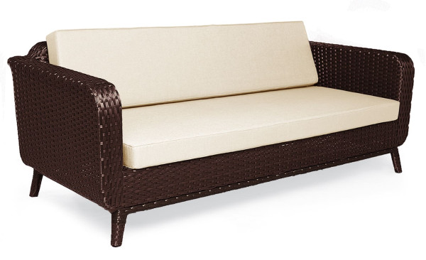 Диван из ротанга Pradex Теннесси трехместный Темно-коричневый-0