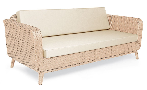 Диван из ротанга Pradex Теннесси трехместный Бежевый-0